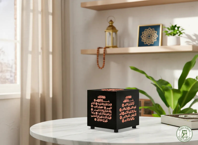 Veilleuse Coranique Kaaba Al-Bayt, Azan GPS 5 Prières, Cadeau Islamique Premium