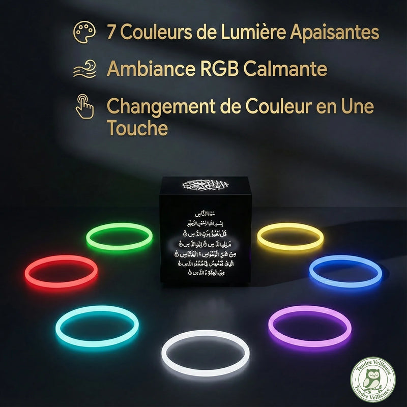 Veilleuse Coranique Kaaba Al-Bayt, Azan GPS 5 Prières, Cadeau Islamique Premium