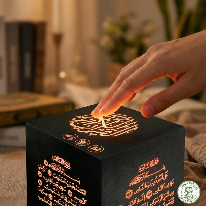 Veilleuse Coranique Kaaba Al-Bayt, Azan GPS 5 Prières, Cadeau Islamique Premium