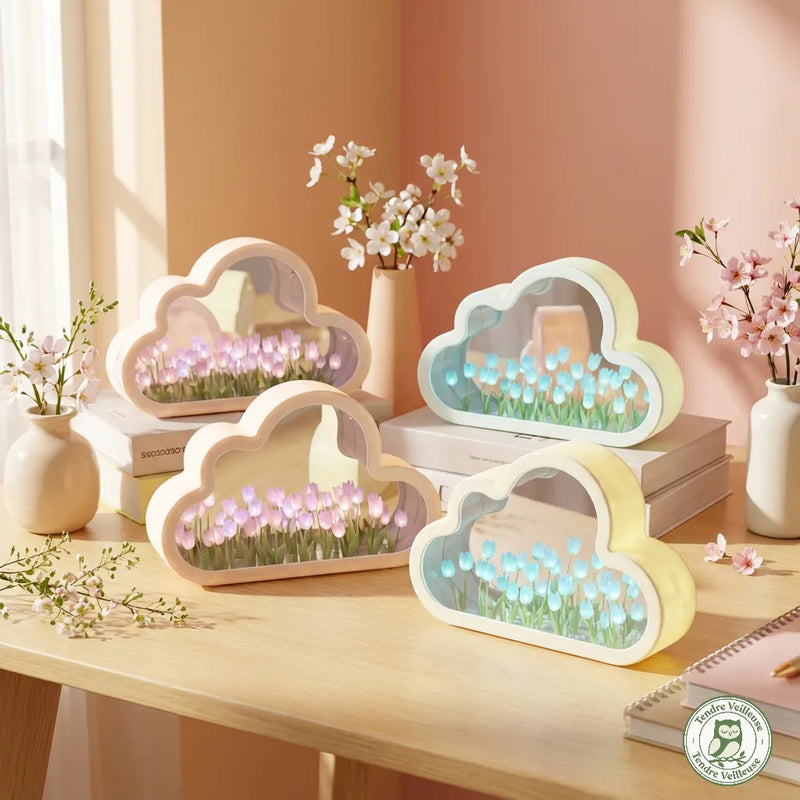Veilleuse Nuage Tulipe Miroir & Kit DIY