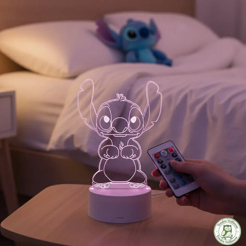 Veilleuse Stitch 3D LED – Lampe Tactile & Multicolore (16 Couleurs)