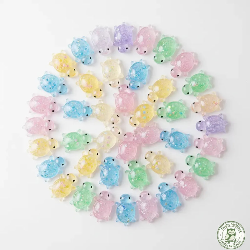 Mini-T™ - Lot de 10 Mini Veilleuses Tortue Phosphorescentes