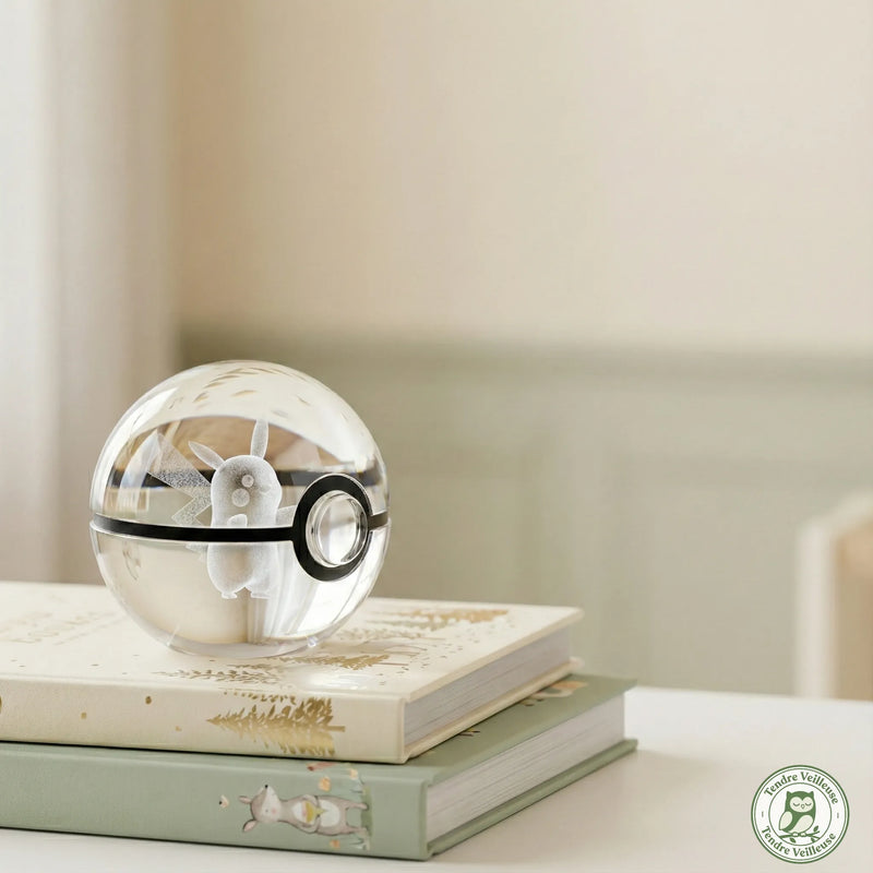 PokéCrystal™ - Veilleuse Pokémon Boule 3D & Base Lumineuse