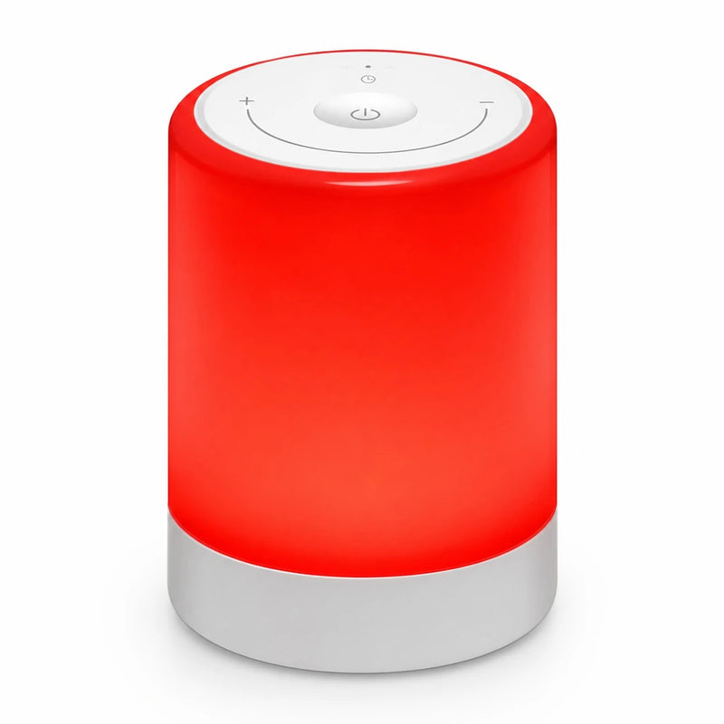 Lampe lumiere rouge 670 nm tactile rechargeable USB-C sur fond blanc Tendre Veilleuse