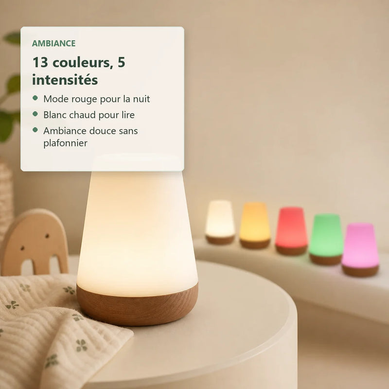 Veilleuse lumière rouge tactile 13 couleurs et 5 niveaux de luminosité pour chambre enfant Tendre Veilleuse