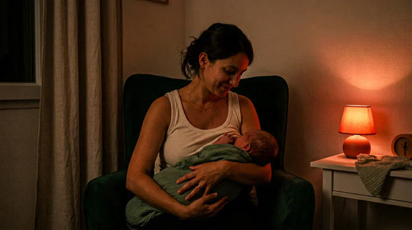 Démonstration Paced Bottle Feeding : biberon horizontal, bébé semi-assis — allaitement mixte