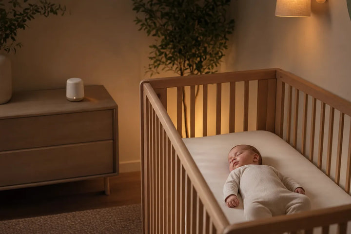 Bruit blanc bébé guide sommeil avec diffuseur à distance du lit, Tendre Veilleuse