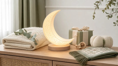 Cadeau de naissance musulman avec veilleuse coranique lune et coffret halal pour bébé - Tendre Veilleuse