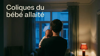 Coliques du bébé allaité : parent apaisant son bébé lors d'une crise du soir sous lumière rouge tamisée, Tendre Veilleuse