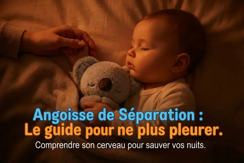 Bébé dort paisiblement avec la veilleuse koala qui respire - Guide pour surmonter l'angoisse de séparation des 8 mois par les neurosciences