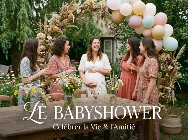 Décoration Baby Shower 2026 : Idées de thèmes tendances pour fille et garçon (Céleste, Safari), Sweet Table avec Gâteau et sélection de Cadeaux de naissance utiles.