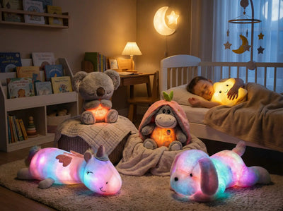Comparatif 2026 des 6 meilleures peluches veilleuses bébé (Bruit Blanc & Respiration) pour l'aide au sommeil et l'endormissement.