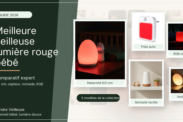 Meilleure veilleuse lumière rouge bébé avec veilleuse maternité 631 nm, veilleuse prise capteur mouvement, modèles rechargeables et réveil Horizon Tendre Veilleuse