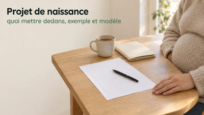 Projet de naissance : feuille à remplir et stylo sur une table, préparé pendant la grossesse, Tendre Veilleuse