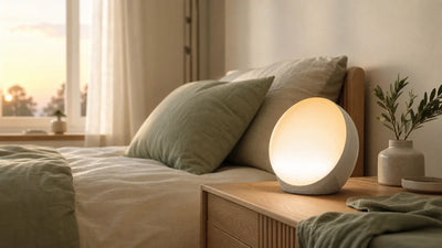 Réveil luminothérapie simulateur d'aube sur table de nuit, lumière progressive 250 lux chambre adulte Tendre Veilleuse