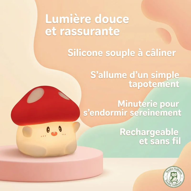 Veilleuse Champignon Mignonne Tactile - Le Compagnon du Dodo