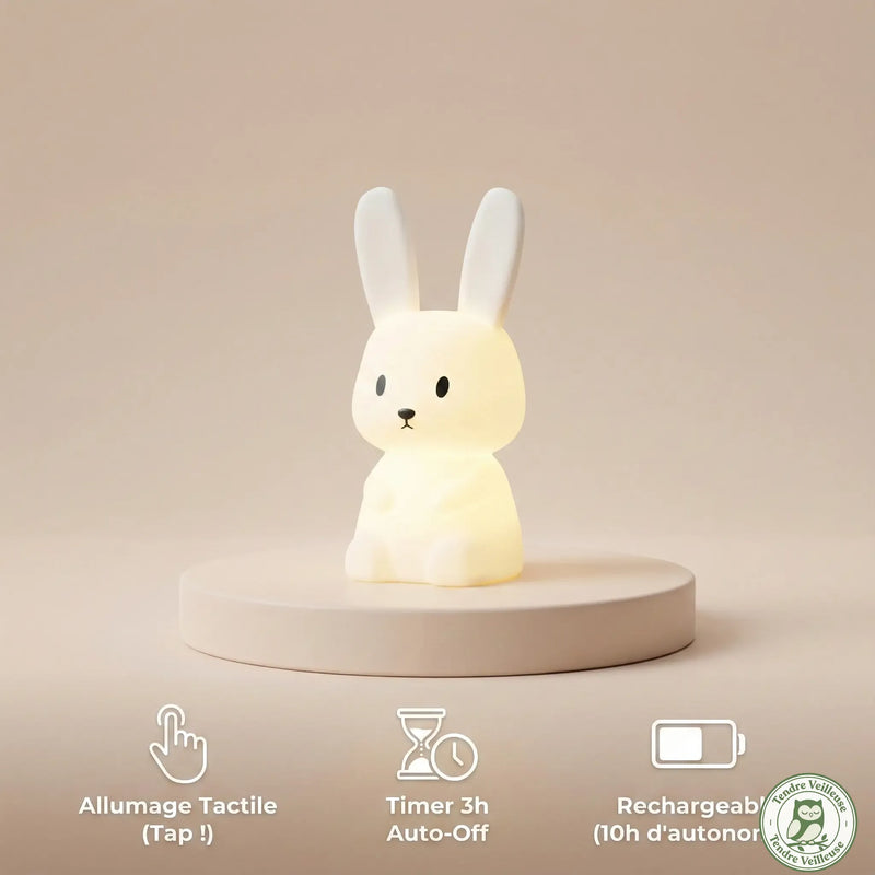 Veilleuse Lapin Bébé Silicone Lumière Tactile