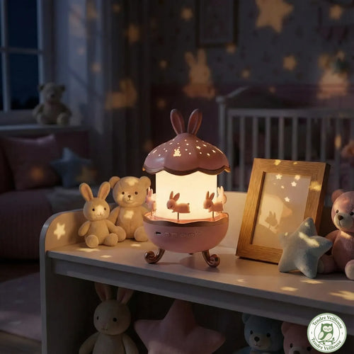 Veilleuse Projection Musicale Lapin, 12 Films & Bluetooth