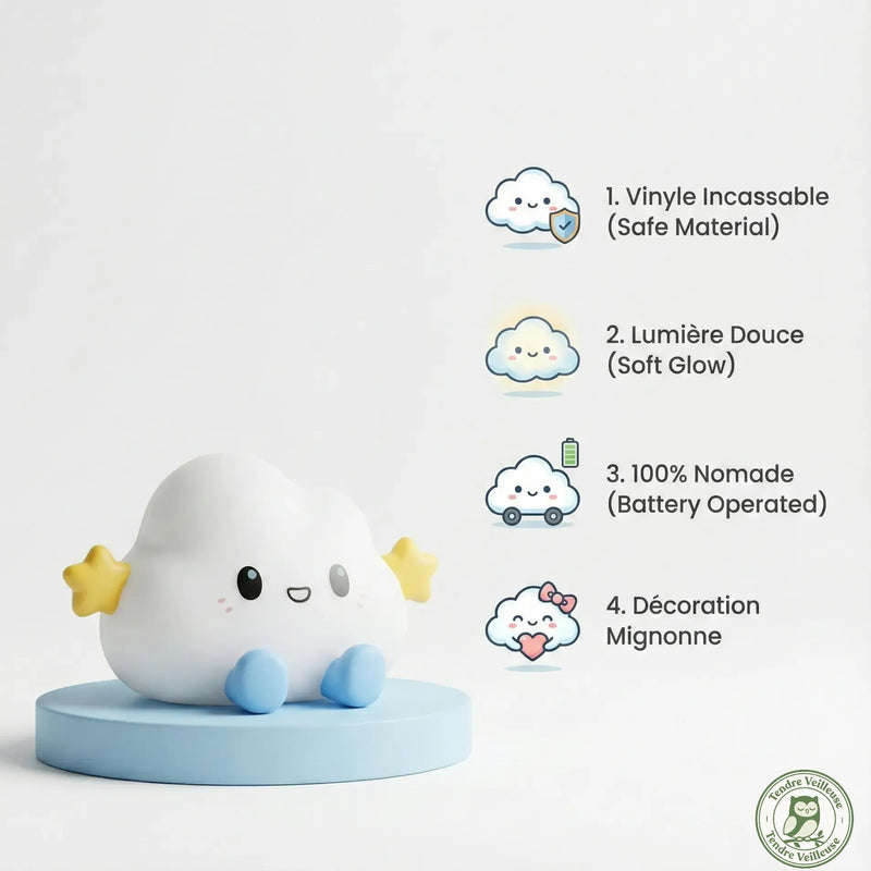 Veilleuse Nuage Kawaii - Le Petit Compagnon Lumineux