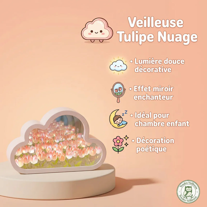 Veilleuse Nuage Tulipe Miroir & Kit DIY