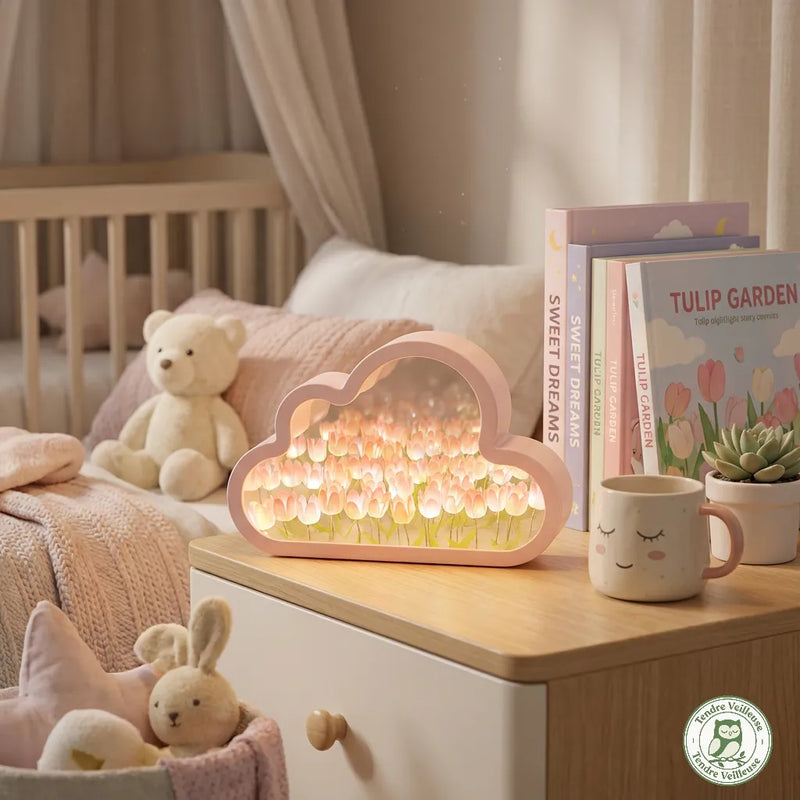 Veilleuse Nuage Tulipe Miroir & Kit DIY