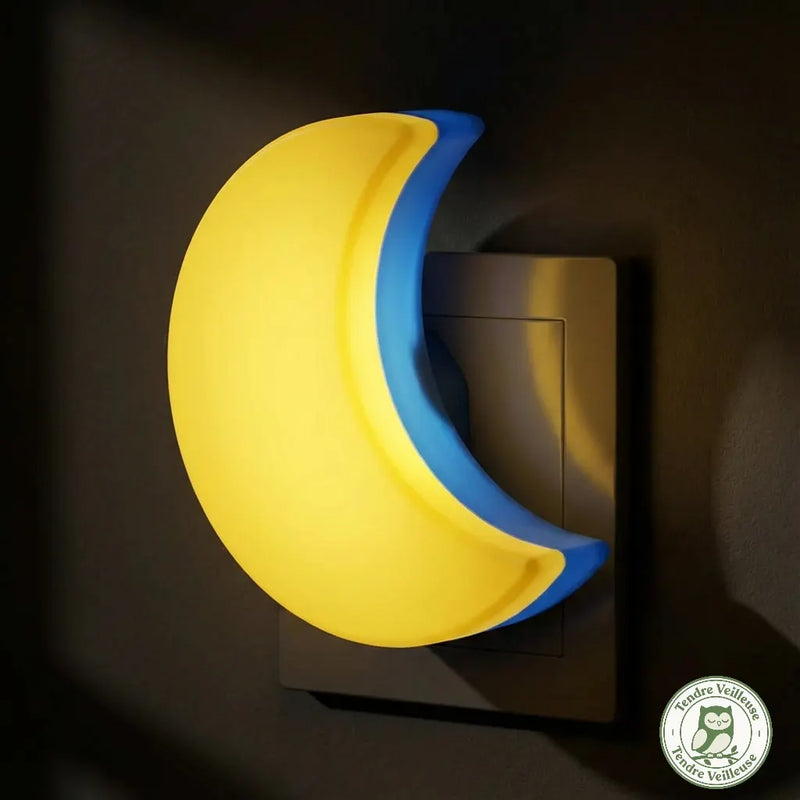 Veilleuse prise lune LED murale pour couloir et palier nocturne, flux inférieur à 60 lm, Tendre Veilleuse
