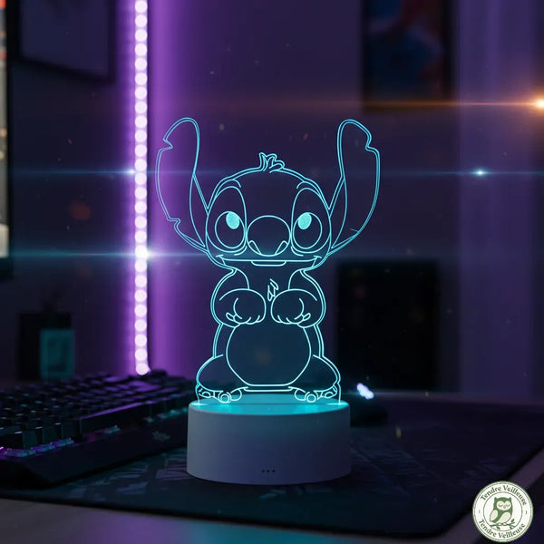 Veilleuse Stitch 3D LED – Lampe Tactile & Multicolore (16 Couleurs)
