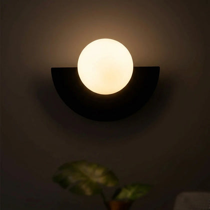 Lampe de Chevet Design Nordique, Applique Murale Boule G9 Fer Forgé