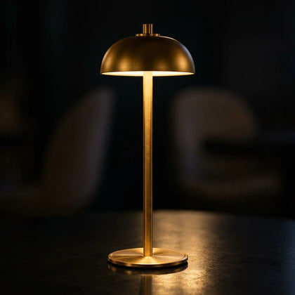 Lampe de Chevet Tactile Champignon Dorée Sans Fil