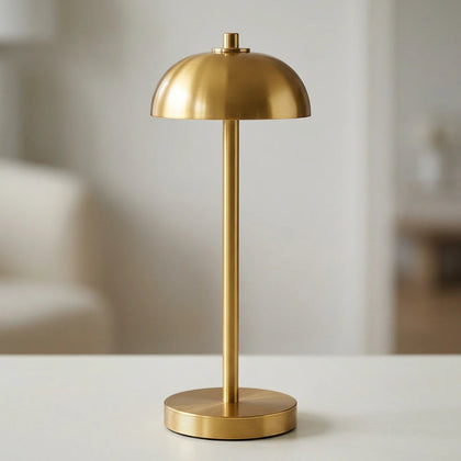 Lampe de Chevet Tactile Champignon Dorée Sans Fil