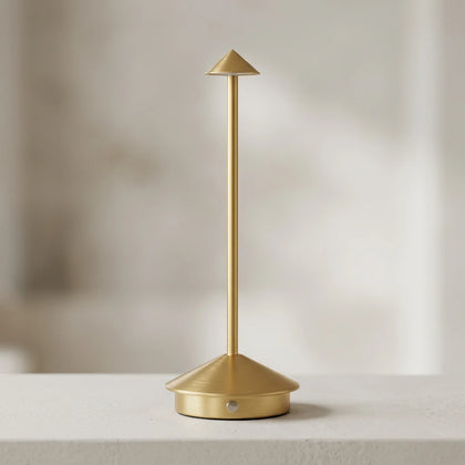 Lampe de Chevet Tactile Rechargeable Aluminium — 3 Niveaux, Ra 90, 360°