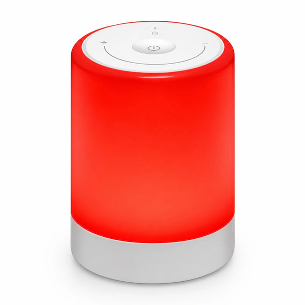 Lampe lumiere rouge 670 nm tactile rechargeable USB-C sur fond blanc Tendre Veilleuse