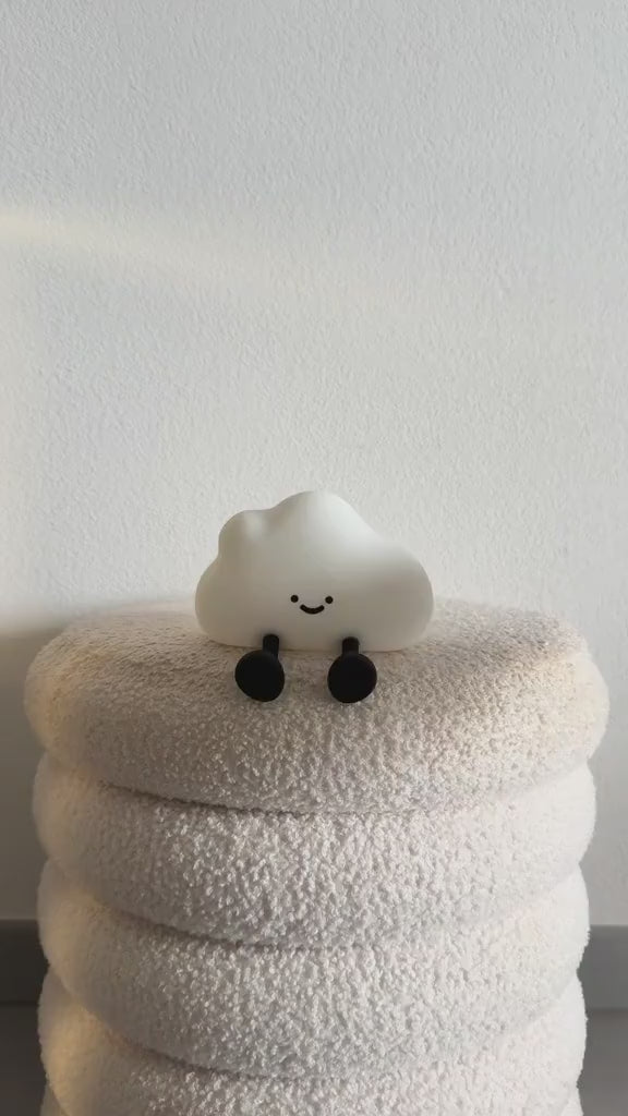 Démonstration veilleuse nuage silicone RGB commande tactile 3 intensités timer 30 min recharge USB Tendre Veilleuse