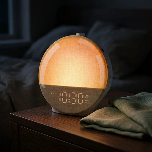 Réveil Simulateur d'Aube Tissu Bluetooth 5.0 et Veilleuse 30 Sons