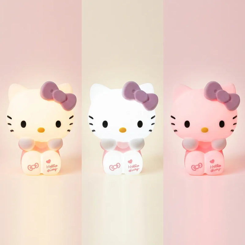 Veilleuse Hello Kitty figurine silicone 3 modes couleur lumiere chaude blanche rose multicolore Tendre Veilleuse