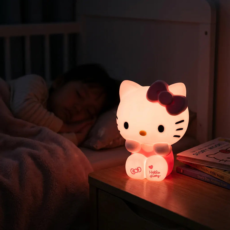 Veilleuse Hello Kitty figurine silicone lumiere rose enfant endormi chambre nuit chevet Tendre Veilleuse