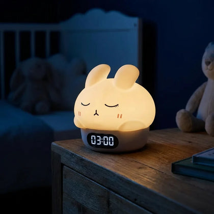 Réveil Lapin Fille Veilleuse Tactile USB