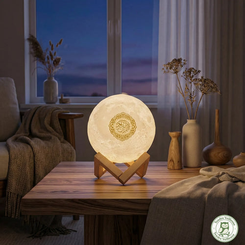 Veilleuse Coranique Lune 3D Bébé – Sommeil Sakina et Coran Complet