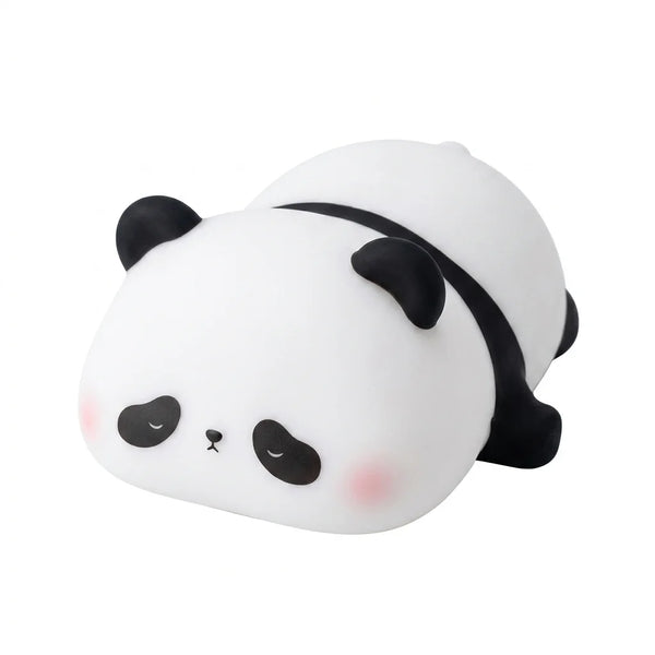 Veilleuse panda silicone allumee sur table de nuit chambre enfant obscure halo lumineux doux 3 niveaux, Tendre Veilleuse